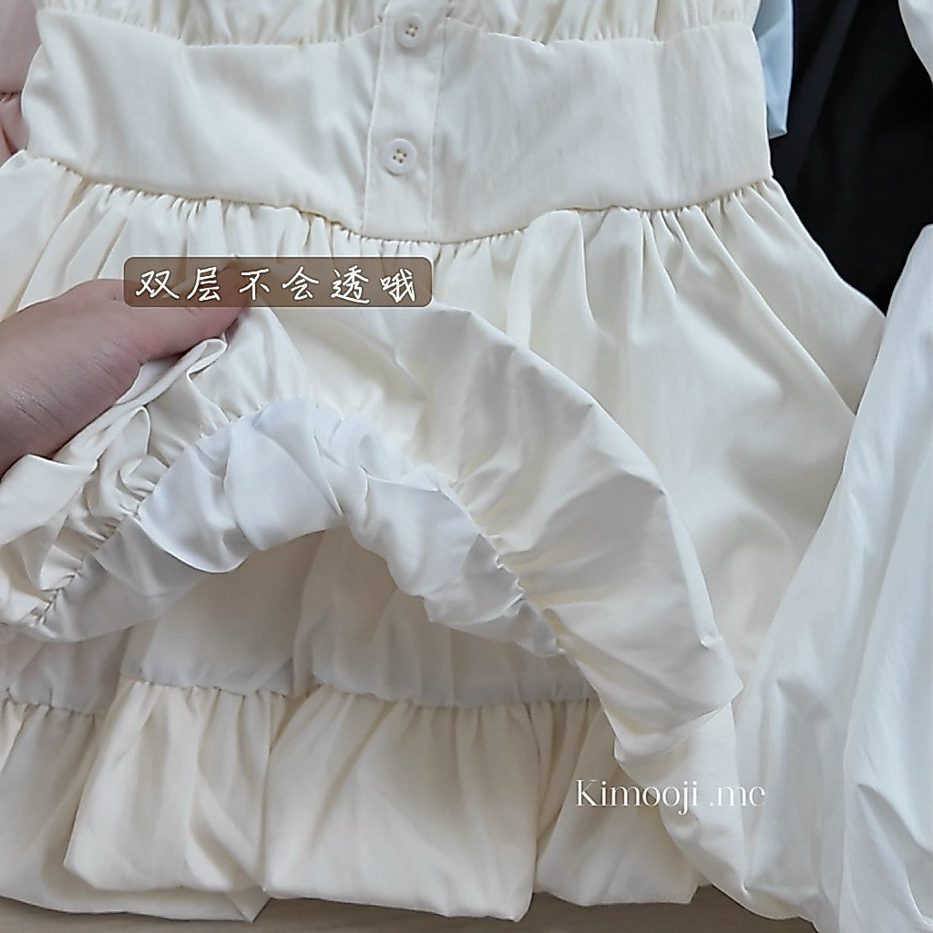 【T-1272】甜美约会风❤️糖果色系 小飞袖花苞上衣