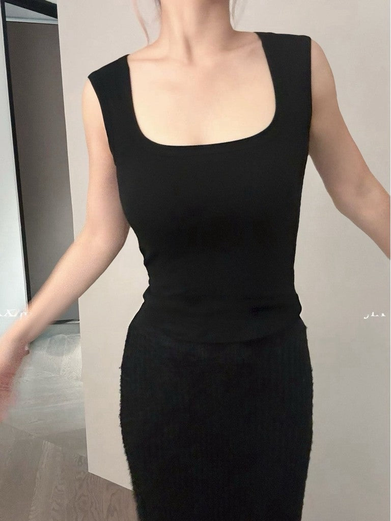 【BT155】遮副乳显锁骨（自带乳感透气杯垫）背心