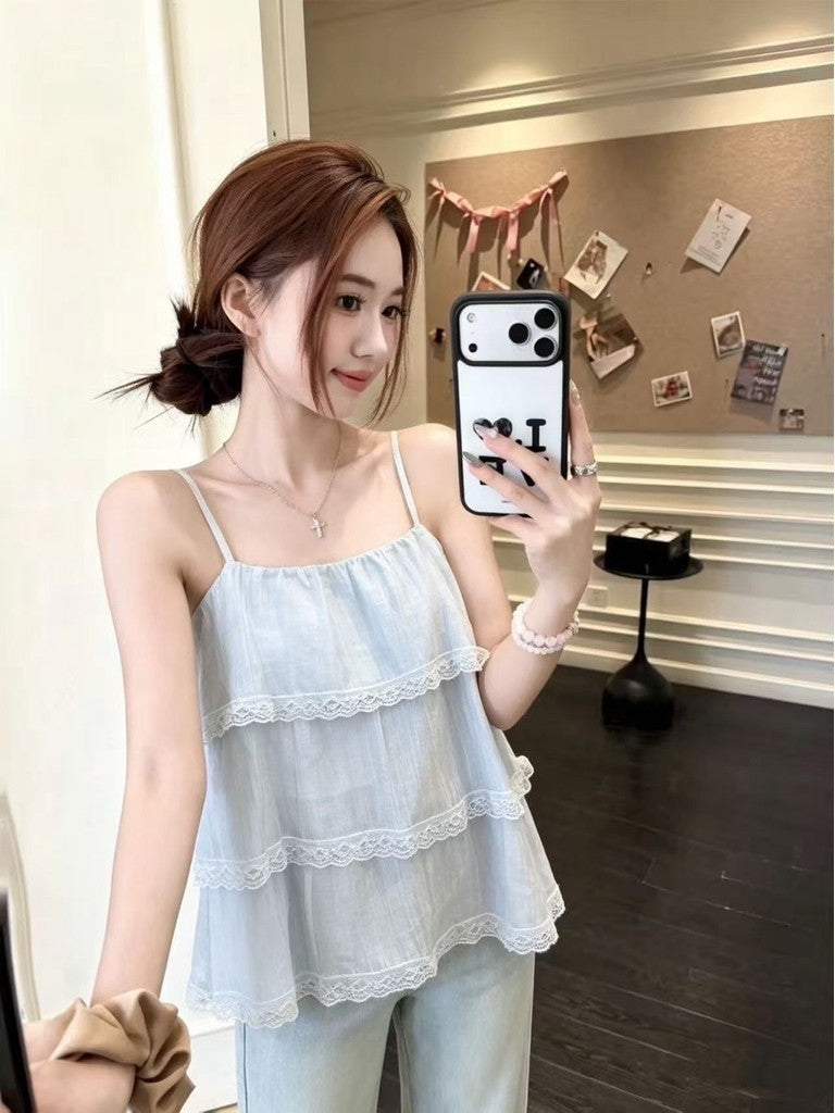 【T-1336】Cloud Lace Cami ☁️ 云朵蕾丝吊带