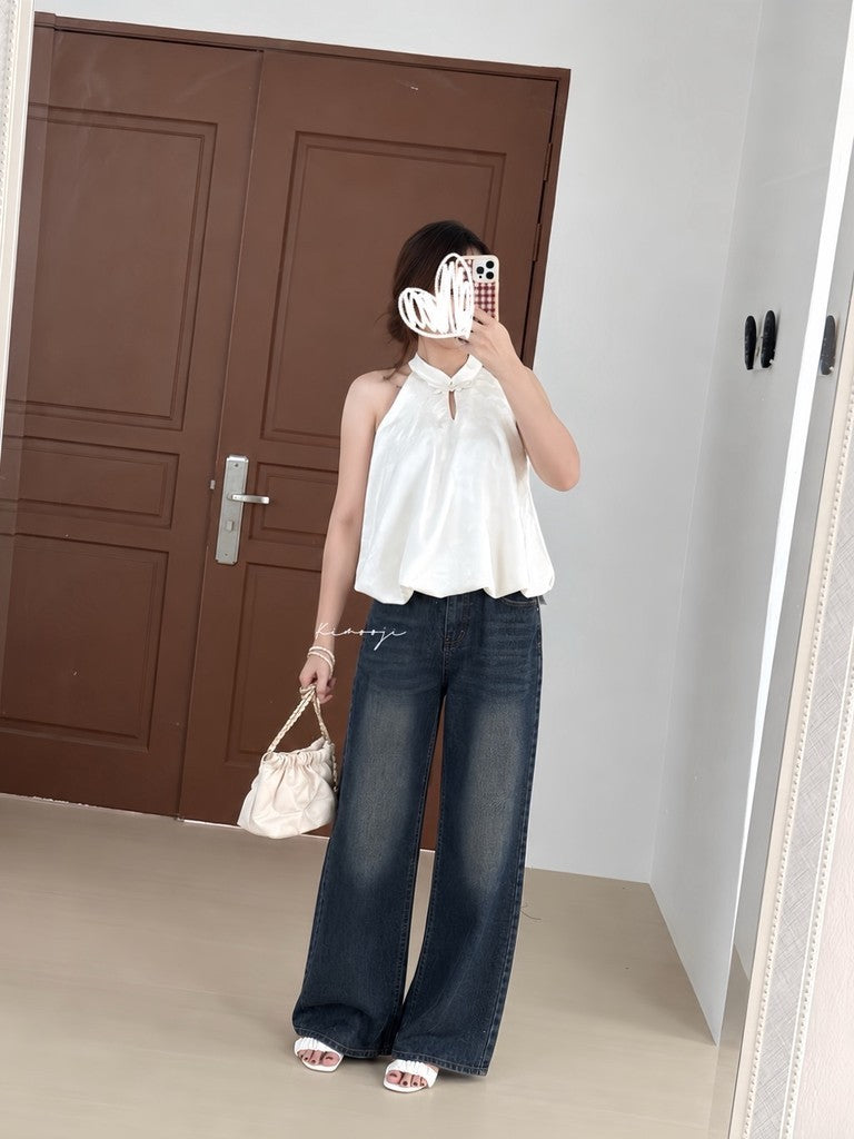 【T-1380】🧧✨CNY 新年款✨🧧新中式旗袍挂脖上衣