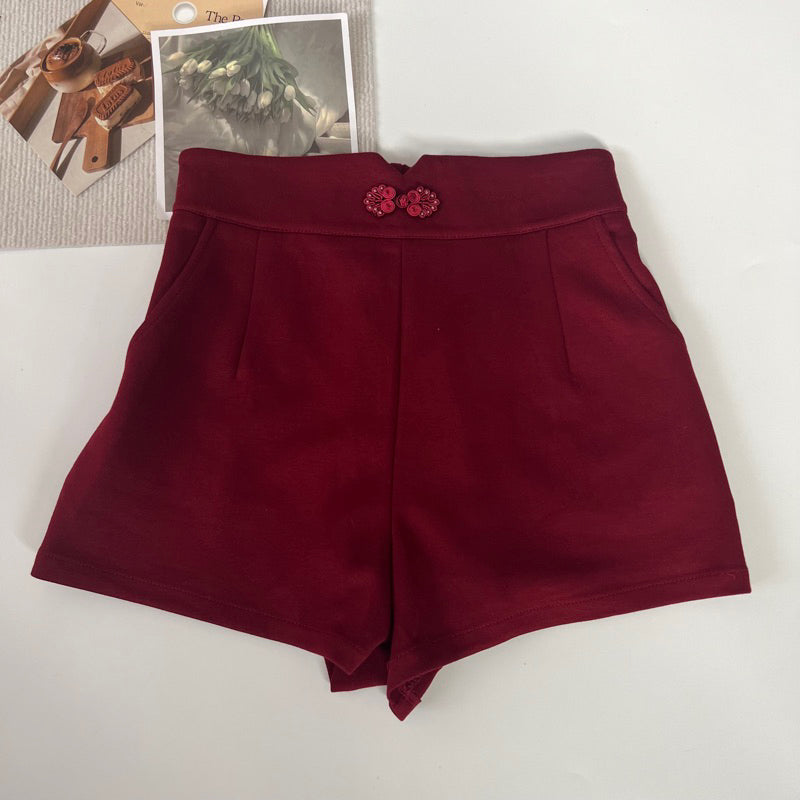 【T280】 中国结旗袍太空棉短裤 Cheongsam Style Short Pants