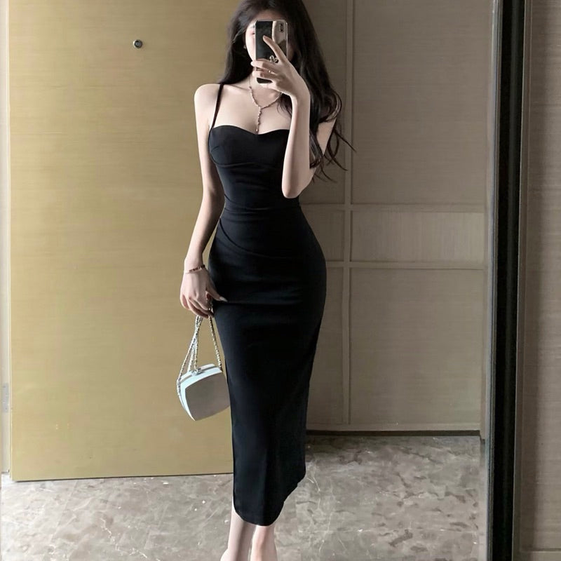 【T624】PREMIUM Sexy Bodycon Maxi Dress 法式性感吊带礼服裙