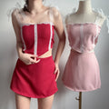 【T441】纯欲风蕾丝套装 Lace Tank + Skort Set