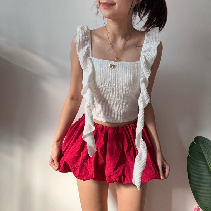 【T401】适合小个子 甜美云朵花苞mini裙