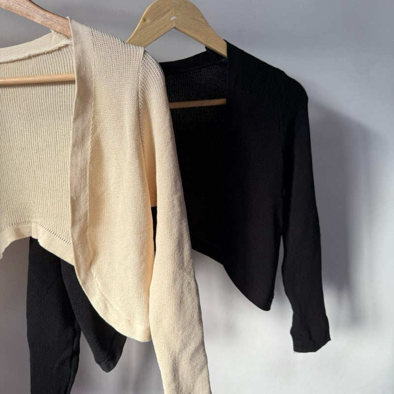 【T406】Korean Style Crop Outer Jacker 温柔针织外套遮肉显瘦外搭
