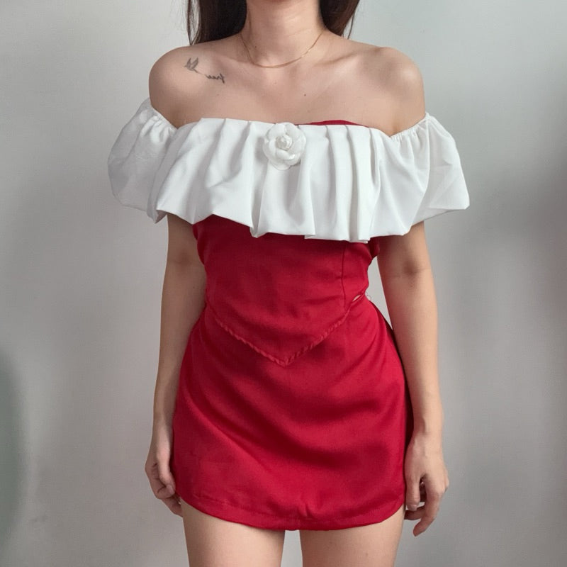 【T439】Fluffy Off Shoulder Looks Expensive Set 贵气一字肩套装