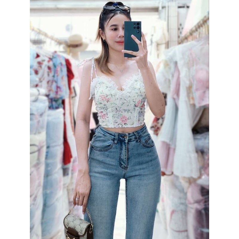 【T544】Flora Croset Tank 性感蕾丝马甲上衣