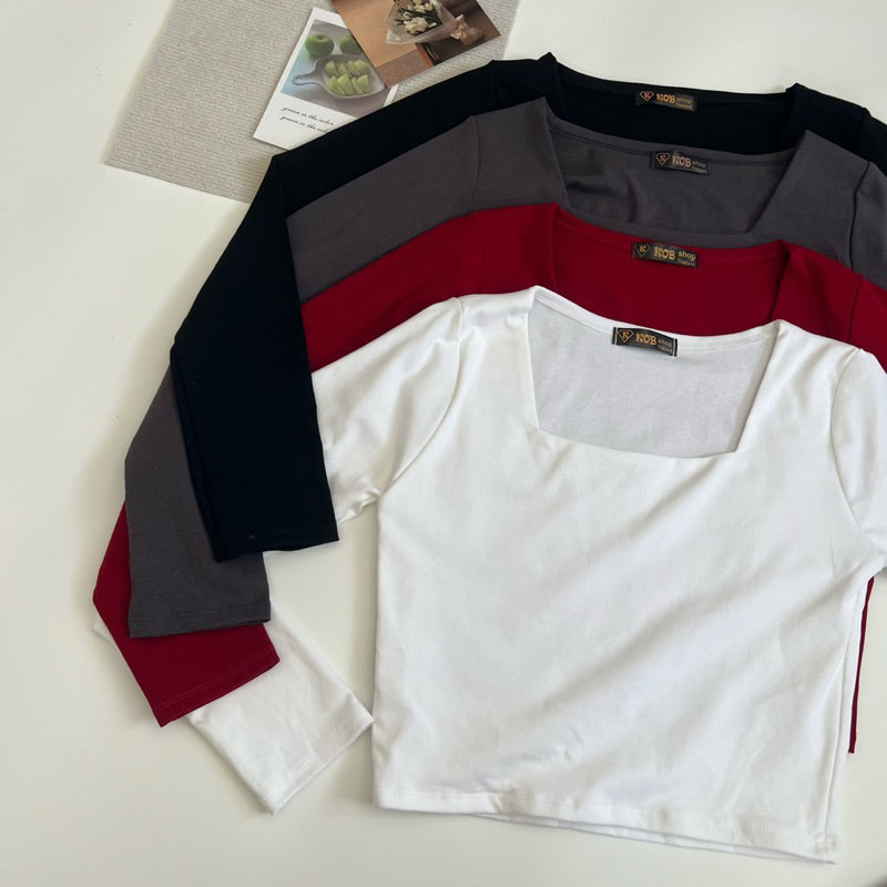【T359】推荐M/L/XL KOB 方领长袖T恤