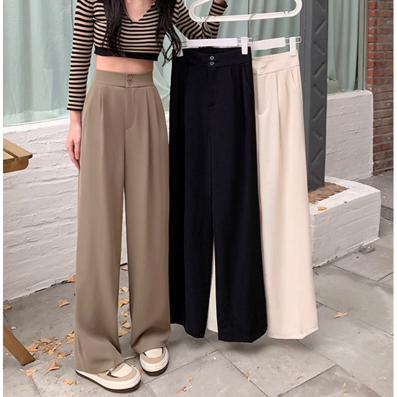 【T200】OL Quality Straight Wide Leg Pants 高级shusby Keltis