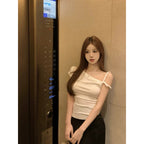 【T477】Kylie Style 小众时髦欧美纽结上衣