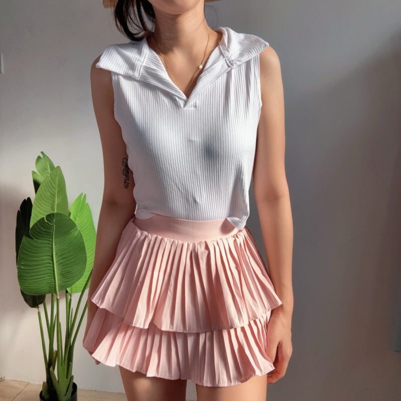 【T269】Casual Collar Singlet 简约螺纹软背心