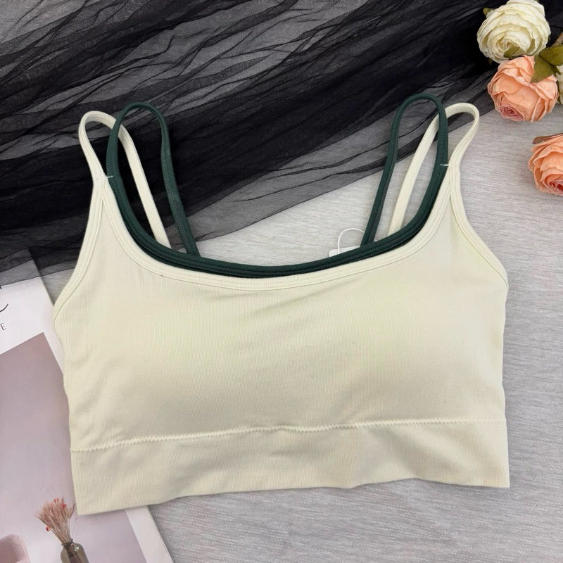 【BT065】莫代尔撞色内搭运动内衣