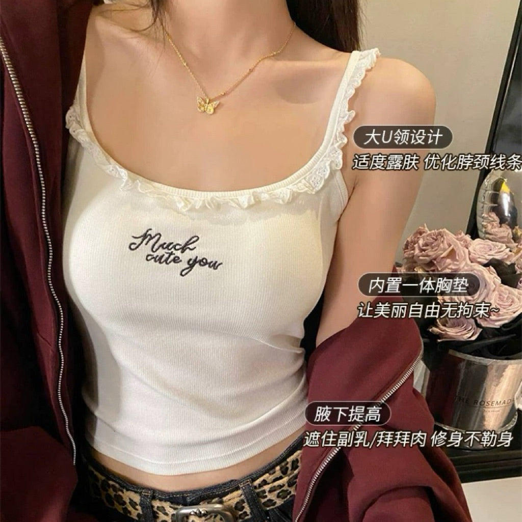 【BT075】甜美温柔无袖上衣with Bra Pad