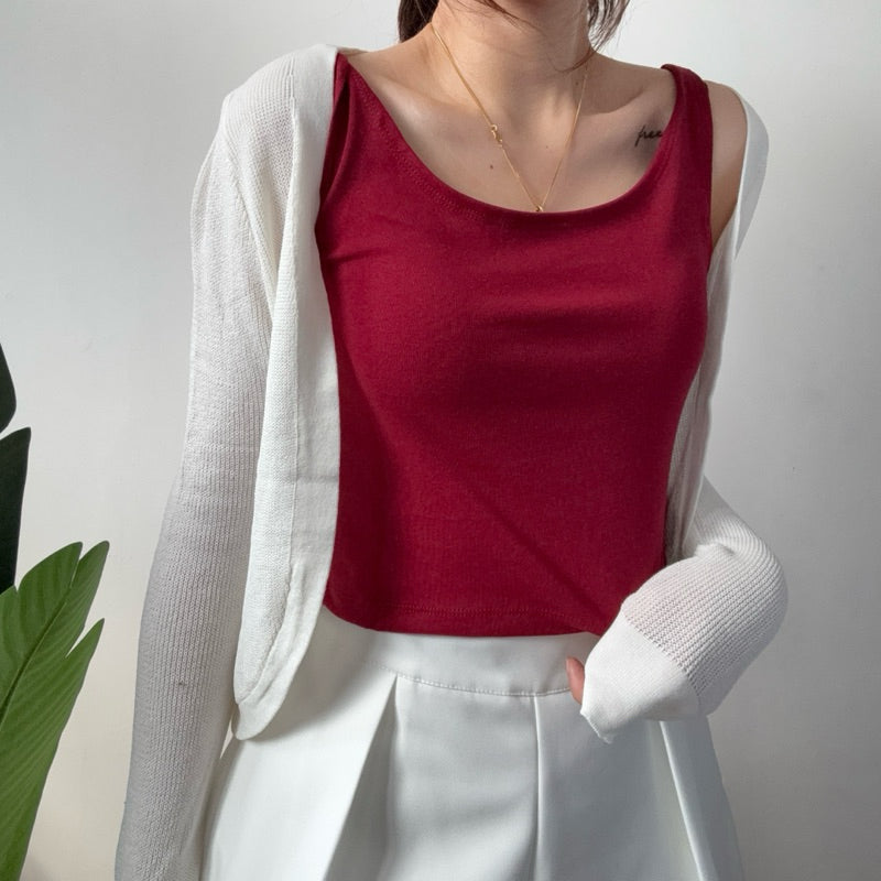 【T406】Korean Style Crop Outer Jacker 温柔针织外套遮肉显瘦外搭