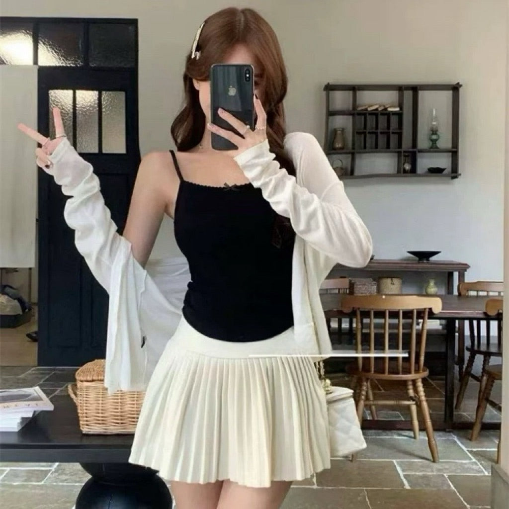 【BT078】俏皮小吊带❤️ 🎀自带胸垫纯欲背心