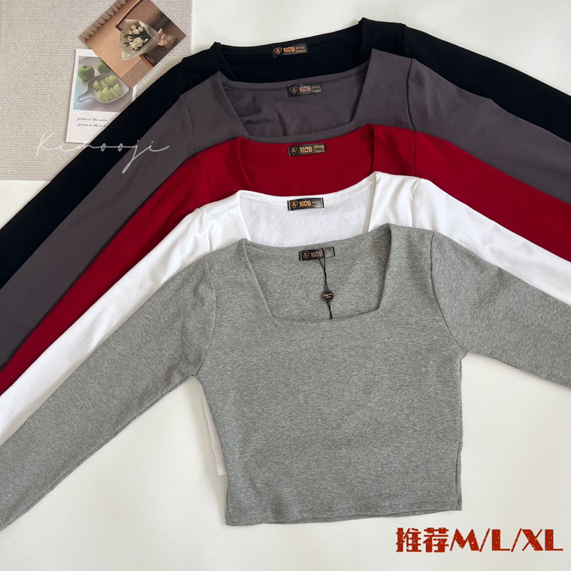 【T359】推荐M/L/XL KOB 方领长袖T恤