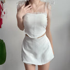 【T441】纯欲风蕾丝套装 Lace Tank + Skort Set