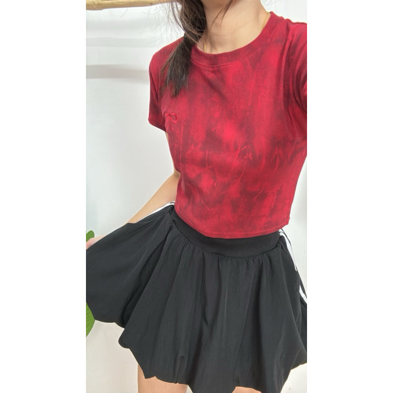 【T448】Tie Dye Ribbon Top 扎染风女上衣 KOB