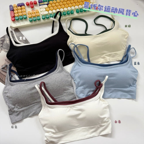 【BT065】莫代尔撞色内搭运动内衣