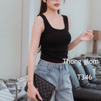 【T715】ThongGlom百搭基础款无袖上衣U领