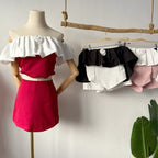 【T439】Fluffy Off Shoulder Looks Expensive Set 贵气一字肩套装