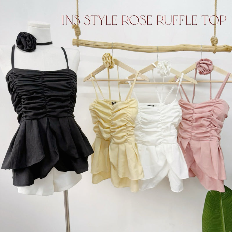 【T463】Ins Style Rose Ruffle Top 玫瑰🌹气质花瓣上衣 泰国🇹🇭上衣