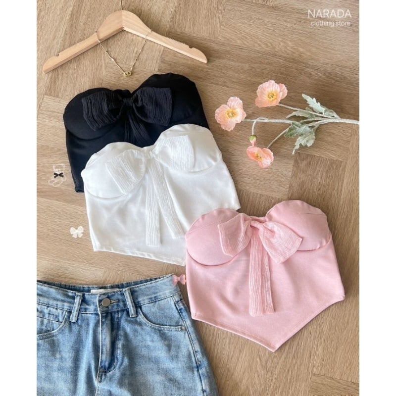 【T542】Sexy Croset Top Cotton Skirt Narada 甜美套装