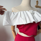 【T439】Fluffy Off Shoulder Looks Expensive Set 贵气一字肩套装