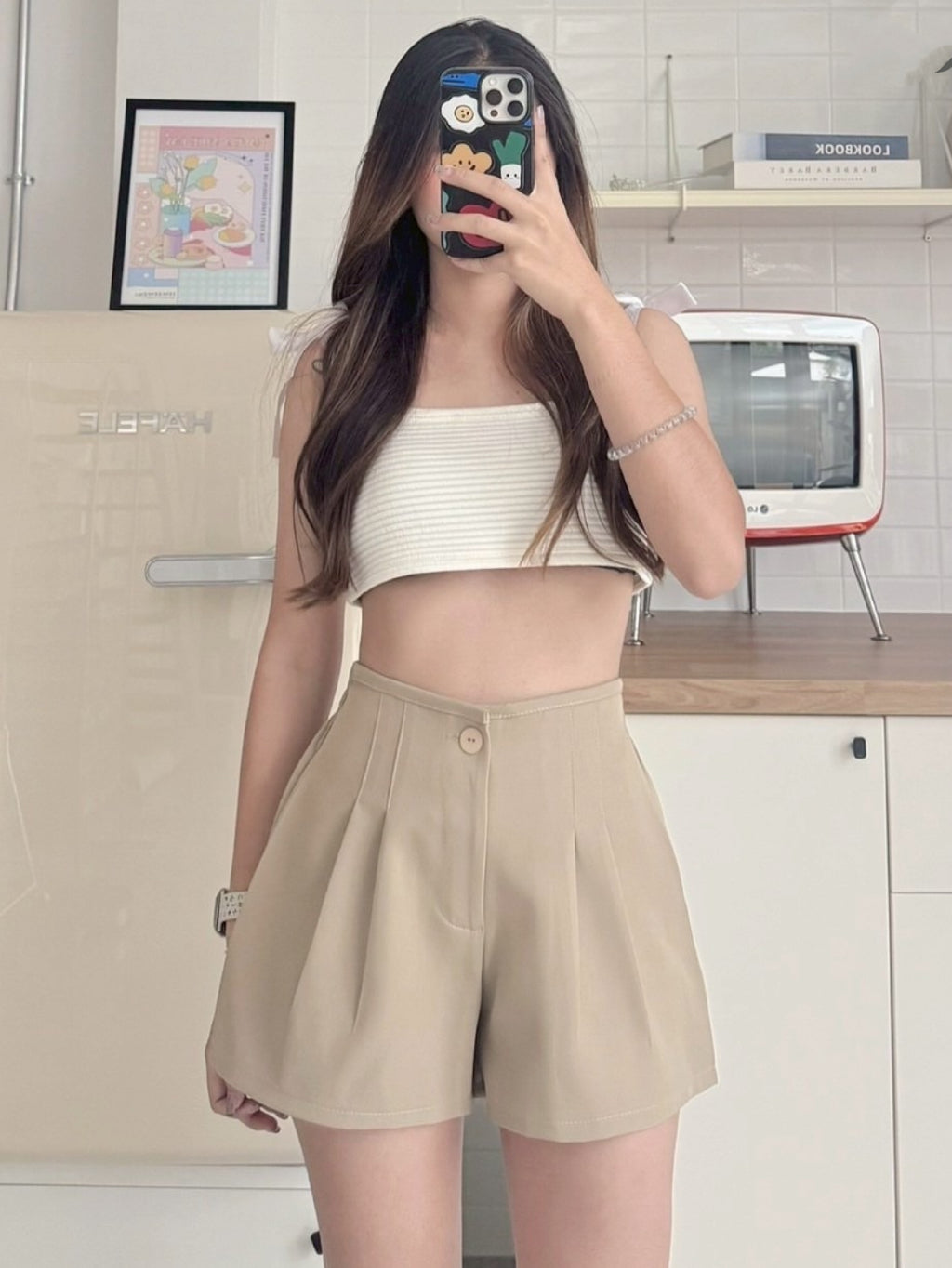 【T962】A-Line Pleated Suit Shorts A字西装显瘦高腰百搭休闲裤 TALENT