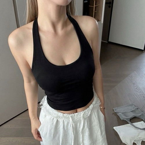 【BT132】☀️夏天辣妹挂脖背心女