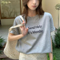 【T-1204】上班族必备Tee~ Funny Cotton Oversize Tee