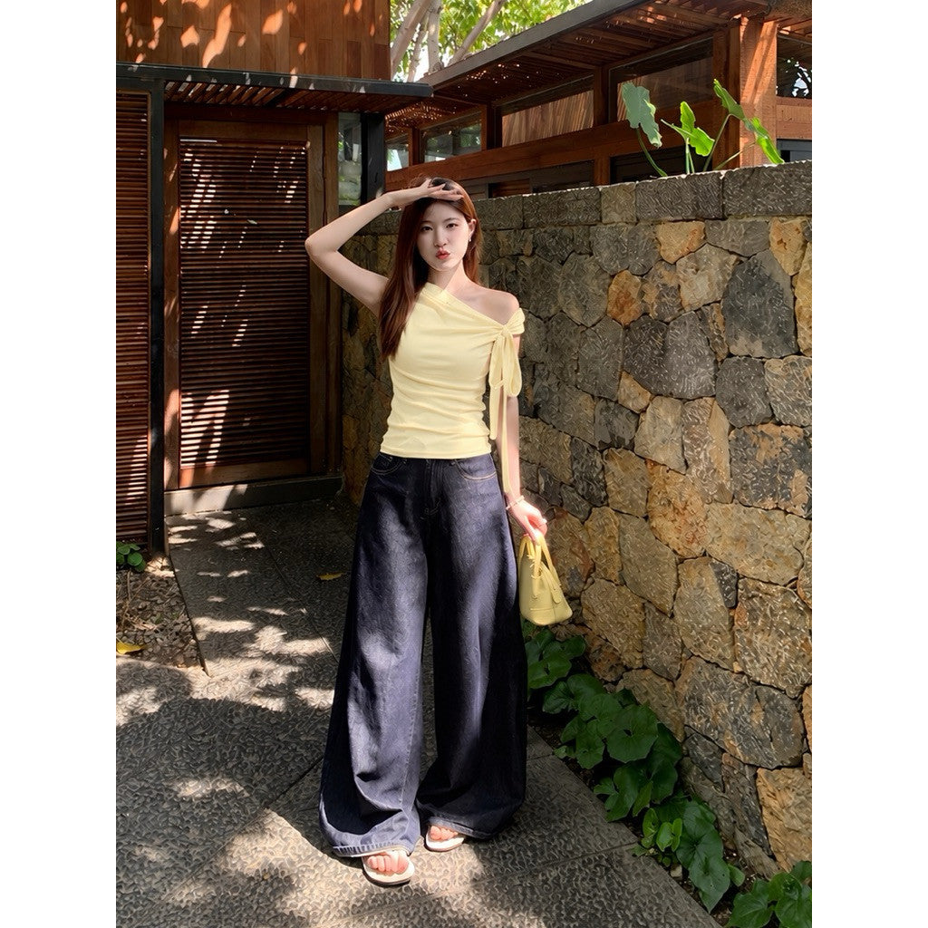 【T-1329】Sweet Girl Look 莱赛尔多穿法绑带上衣