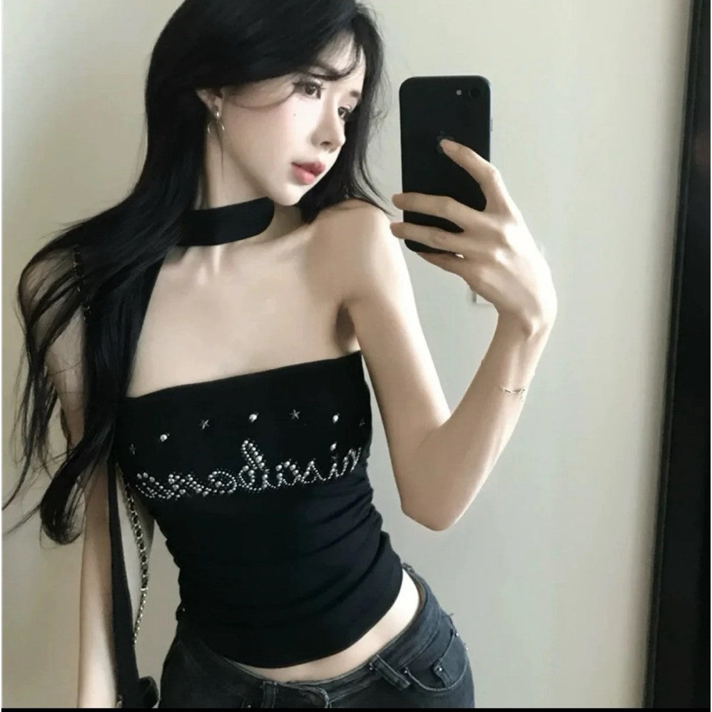 【BT103】张元英Style😍 性感纯欲烫钻抹胸背心