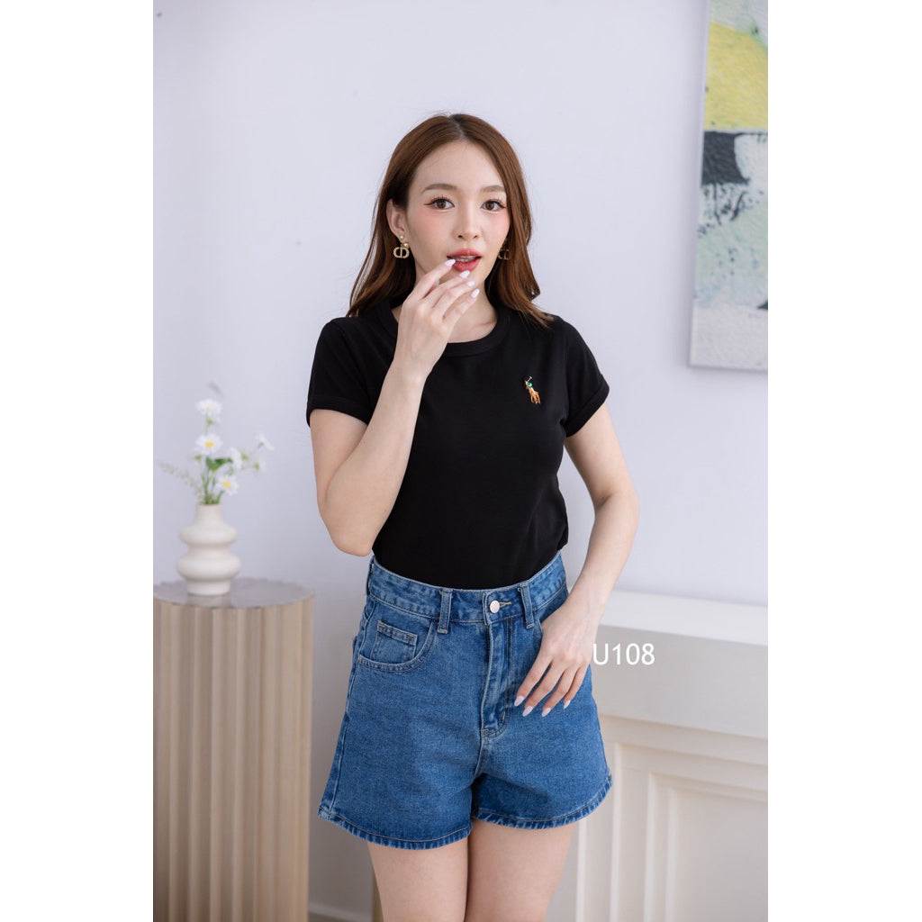 【T1092】Knitted 🐎 Logo  小马刺绣T恤 Thong Glom