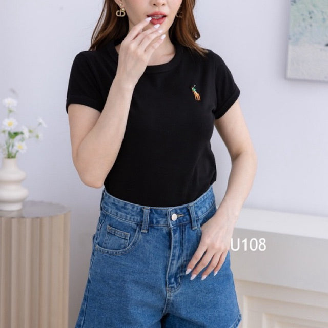 【T1092】Knitted 🐎 Logo  小马刺绣T恤 Thong Glom