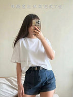 【T944】韩版简约百搭短款宽松上衣女  APRIL