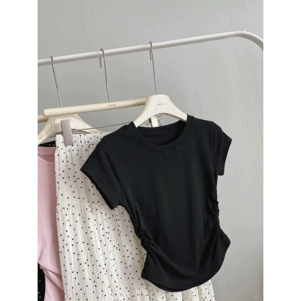 【T-1188】韩系显瘦修身Baby Tee 短袖T恤 百搭基础款