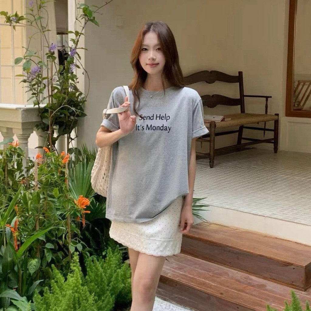 【T-1204】上班族必备Tee~ Funny Cotton Oversize Tee