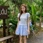 【T-1212】美式简约风～复古印花正肩Tee