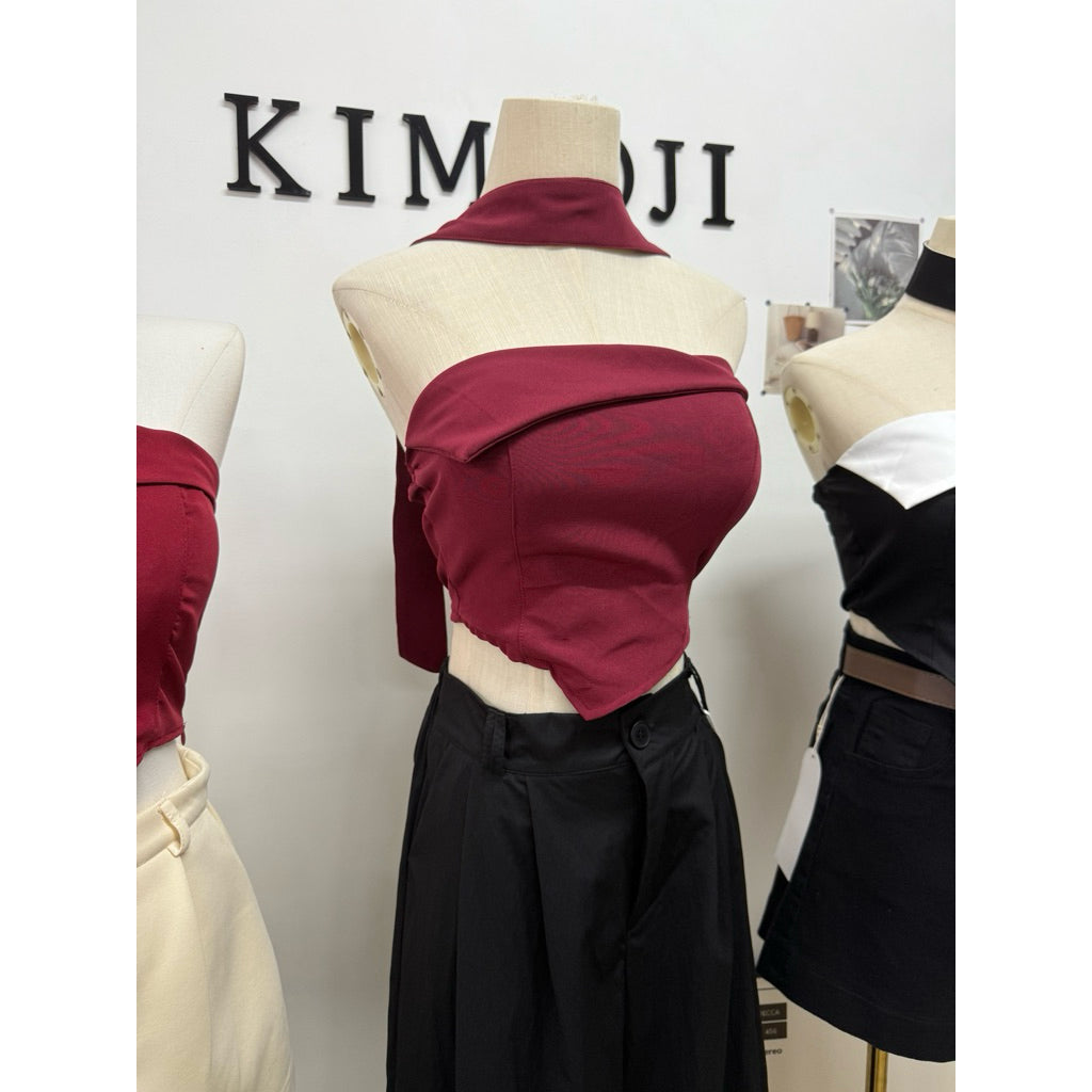 【T894】欲纯风Croset Top with Bra Pad 自带胸垫抹胸上衣