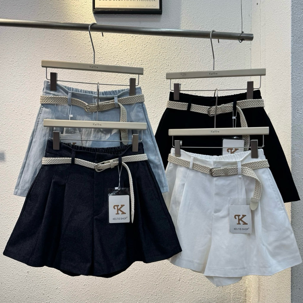【T902】高品质牛仔布料休闲度假风短裤 送腰带！❤️