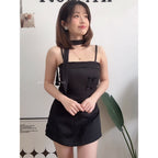 【T907】立体蝴蝶结Choker Set A line Skirt + Ribbon Singlet Top