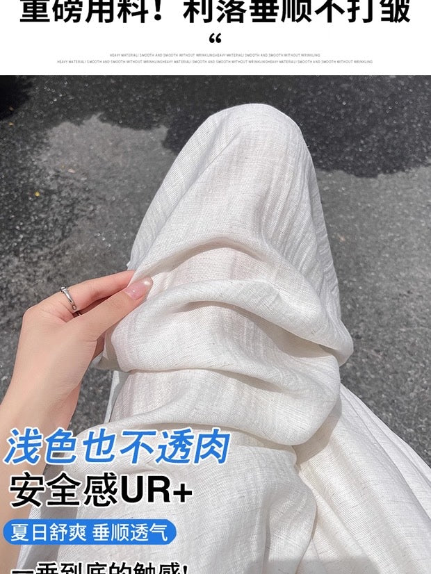 【T995】 巴厘岛氛围感棉麻波西米亚风阔腿长裤送腰带