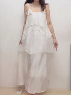 【T1106】🕊️ Premium French White Lace Maxi Dress 仙女裙 🤍