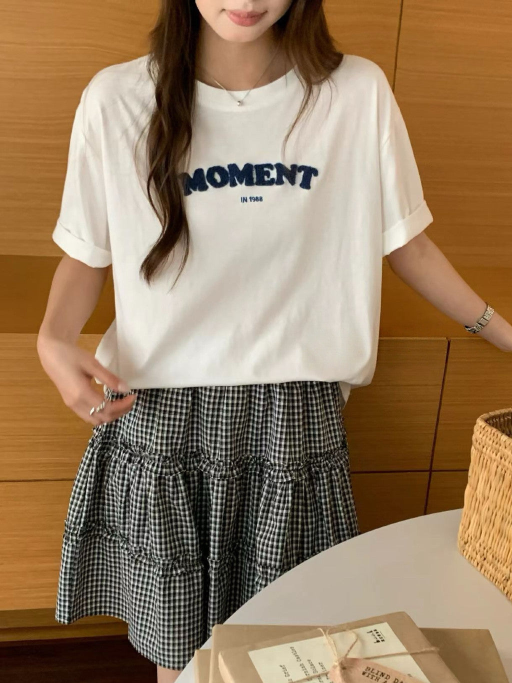 【T-1147】Clean Fit 风✨ MOMENT 立体毛巾绣T恤