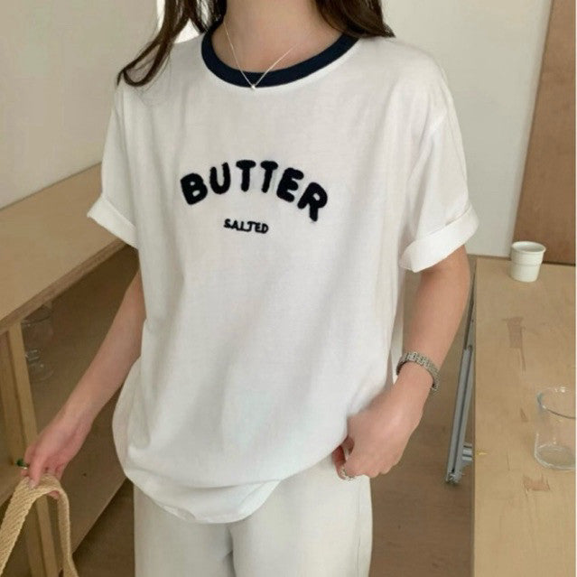 【T-1151】 BUTTER 立体毛巾绣 T 恤