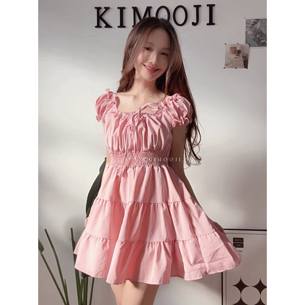 【T683】🌸 甜美荷叶边公主连衣裙