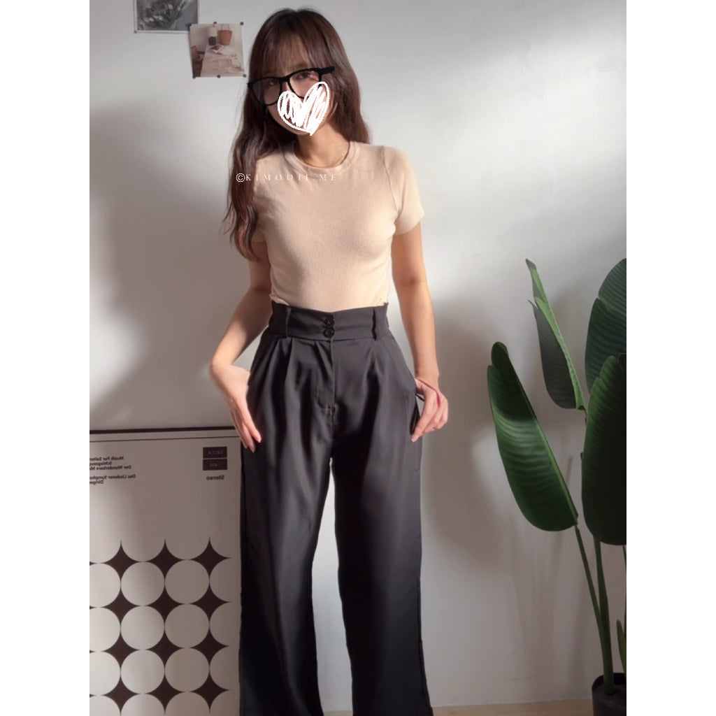 【T925】软针织～Basic Comfy Knitted Crop Top