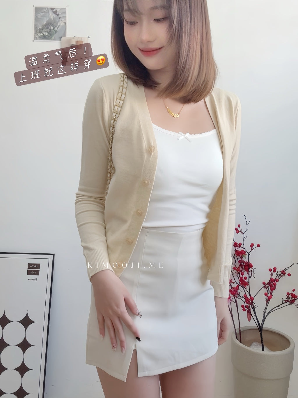 【T993】欧美女人味小开叉西装半身裙