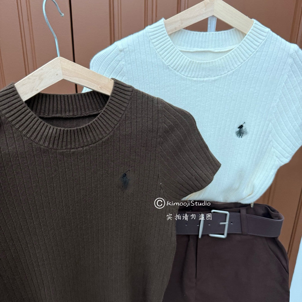 【T-1208】🐎老钱风高级感～ POLO 短袖针织Tee